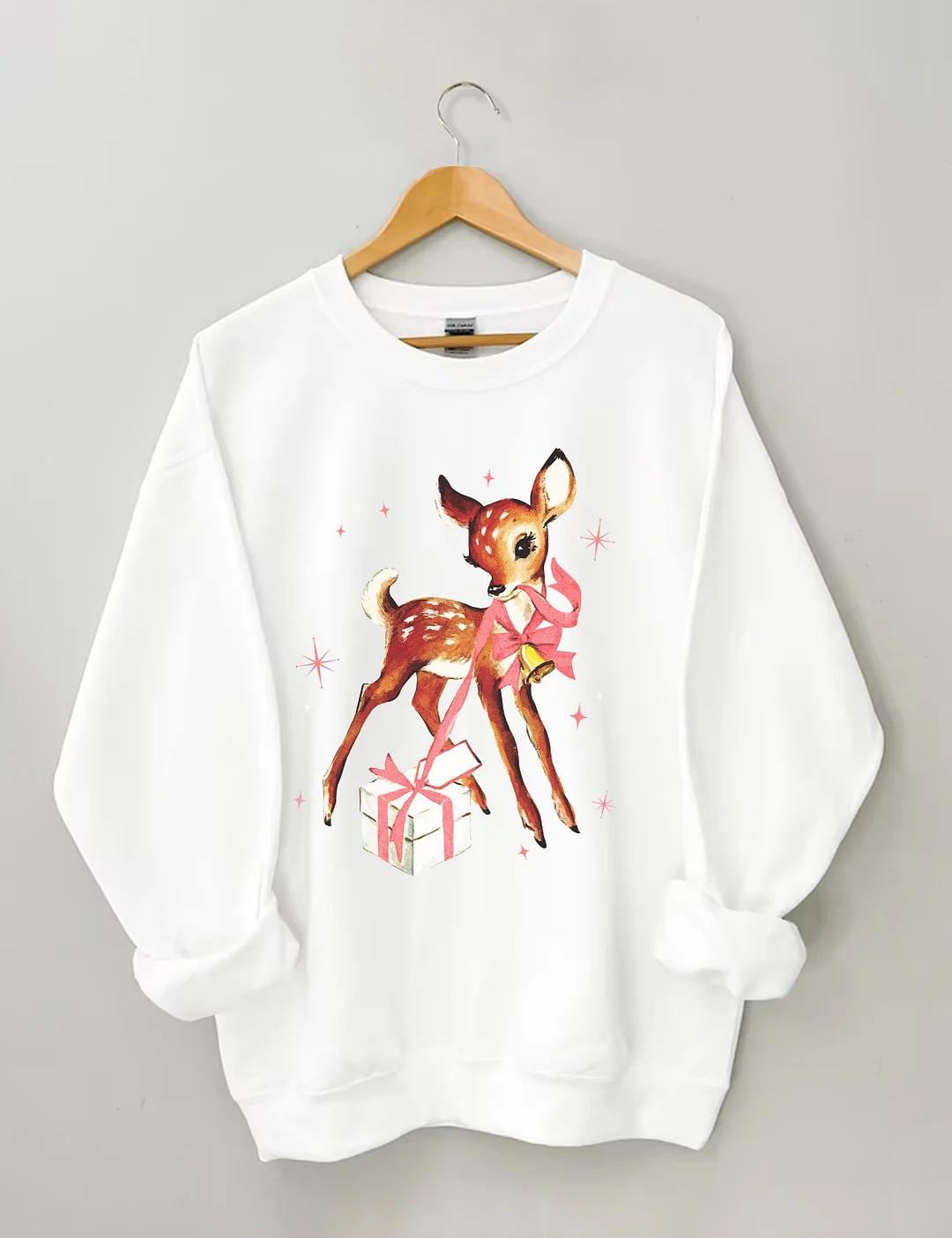 Reindeer Pink Christmas Sweatshirt