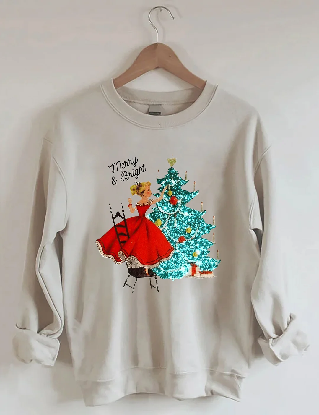 Vintage Christmas Girl Sweatshirt